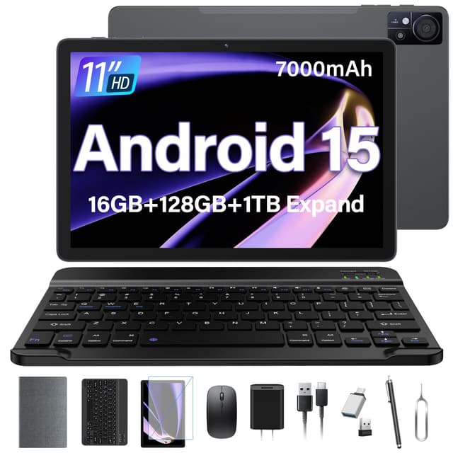 11 Inch Android 15 Tablet 2026 with 16GB RAM, 128GB Storage, 5G & Cellular Connectivity