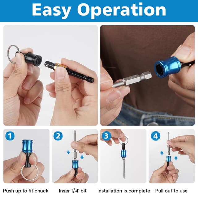 12PCS 1/4 Inch Hex Shank Screwdriver Bit Holders - Durable Aluminum Alloy Quick-Release Extension Bars